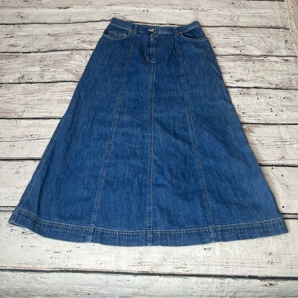 Lauren Ralph Lauren A-Line Denim Skirt Size 8P - Picture 1 of 9
